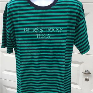 Guess unisex XL short sleeve T shirt. Green/Blue